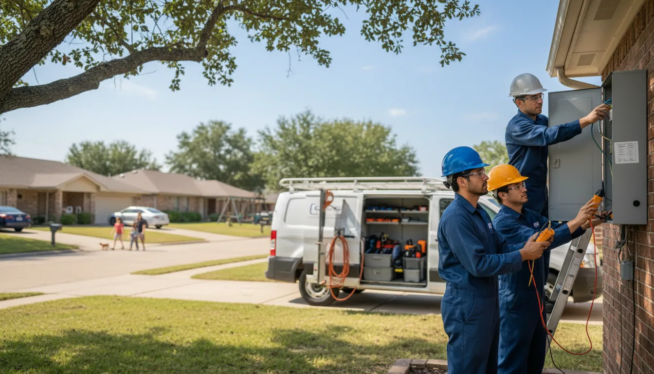 Certified electrician providing emergency electrical services in Hobson, TX